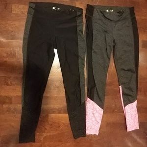 2 Xersion fitted athletic leggings size large